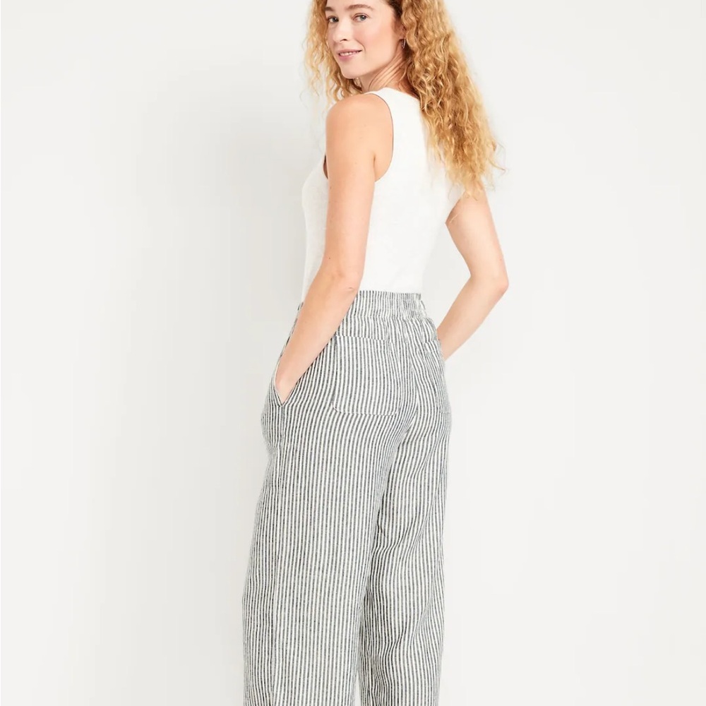 NWT: Old Navy Blue and White Striped Linen Pants